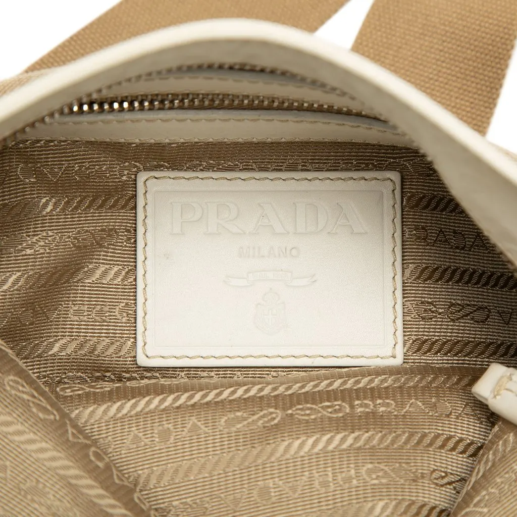Prada Canvas Canapa Logo Crossbody Beige Very good - Box View