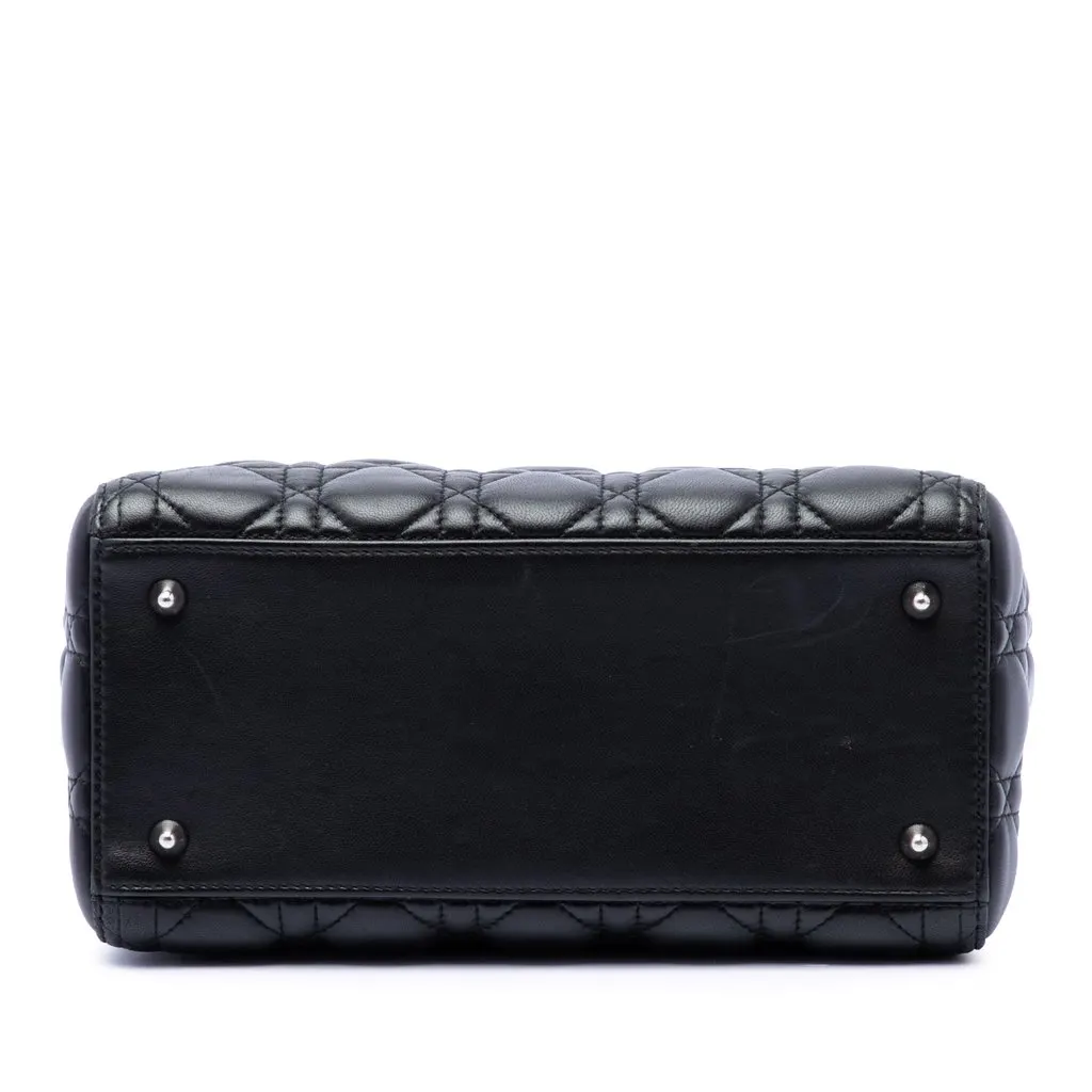Dior Medium Lambskin Cannage Lady Dior Black Leather Very good - Inside View