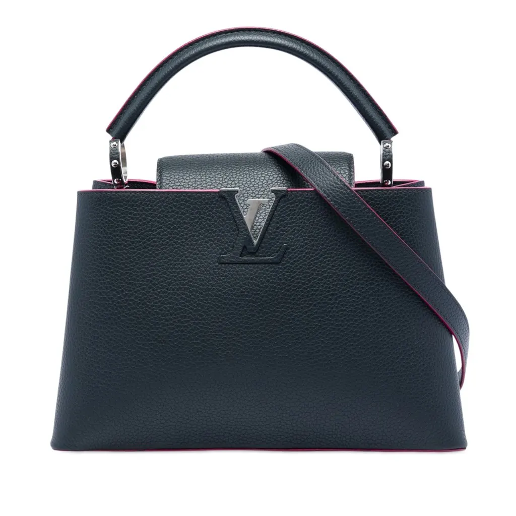 Louis Vuitton Taurillon Capucines BB Blue Leather Very good - Front View