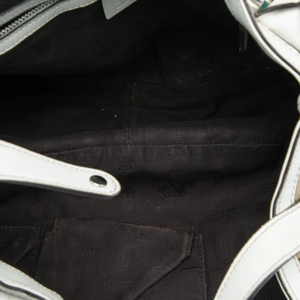 Gucci GG Canvas Web Match Ball Tote Beige Very good - Model View