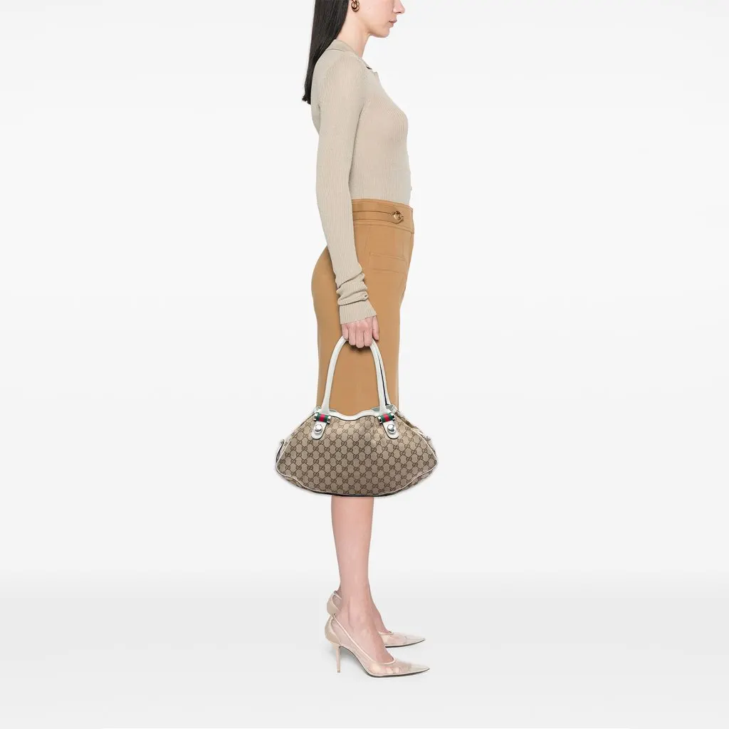 Gucci GG Canvas Web Match Ball Tote Beige Very good - Box View