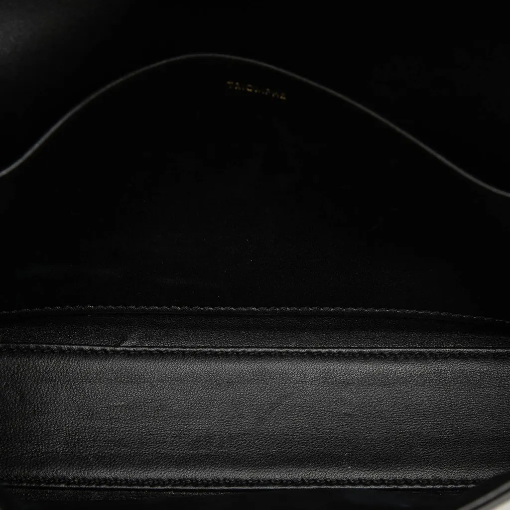 Celine Shiny Calfskin Triomphe Claude Shoulder Bag Black Leather Good - Model View