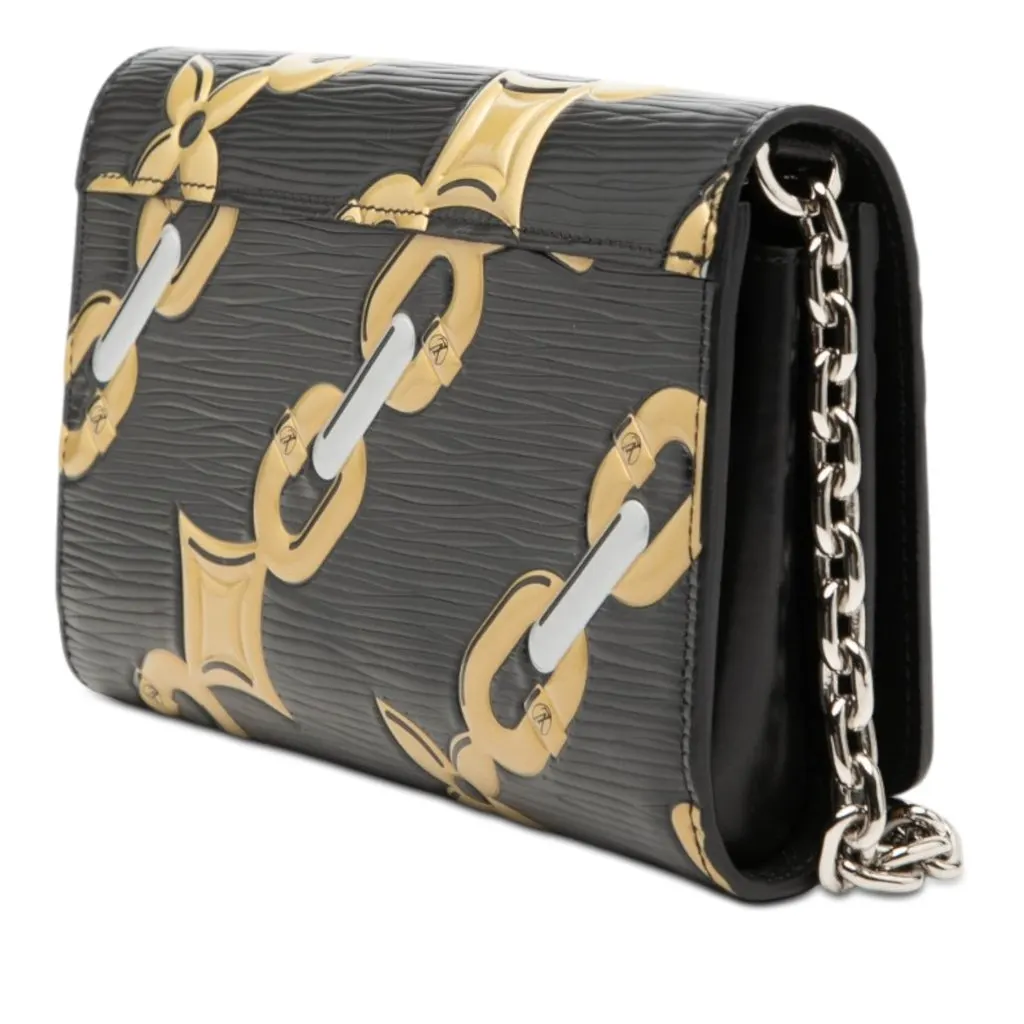 Louis Vuitton Epi Chain Flower Twist Wallet On Chain Black Leather Very good - Back View