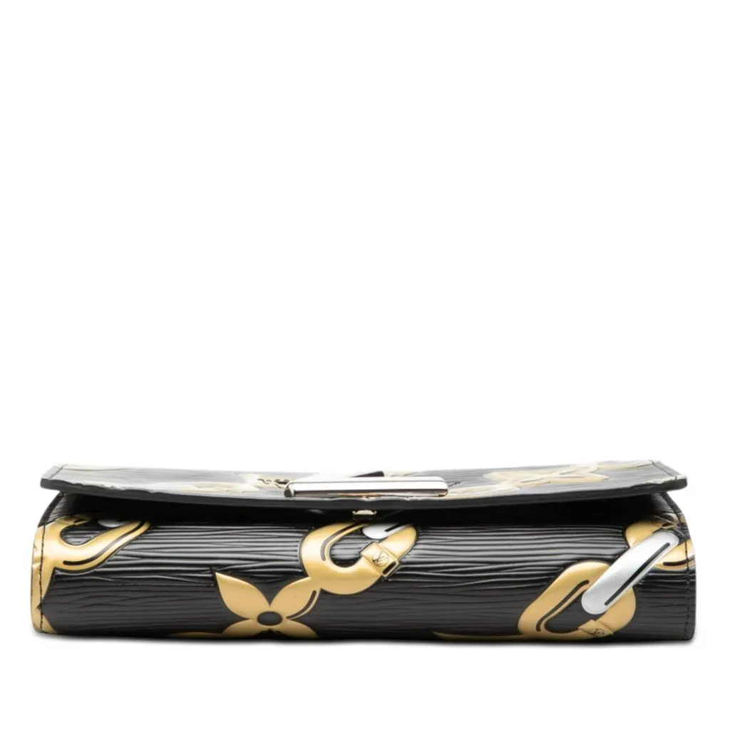 Louis Vuitton Epi Chain Flower Twist Wallet On Chain Black Leather Very good - Inside View