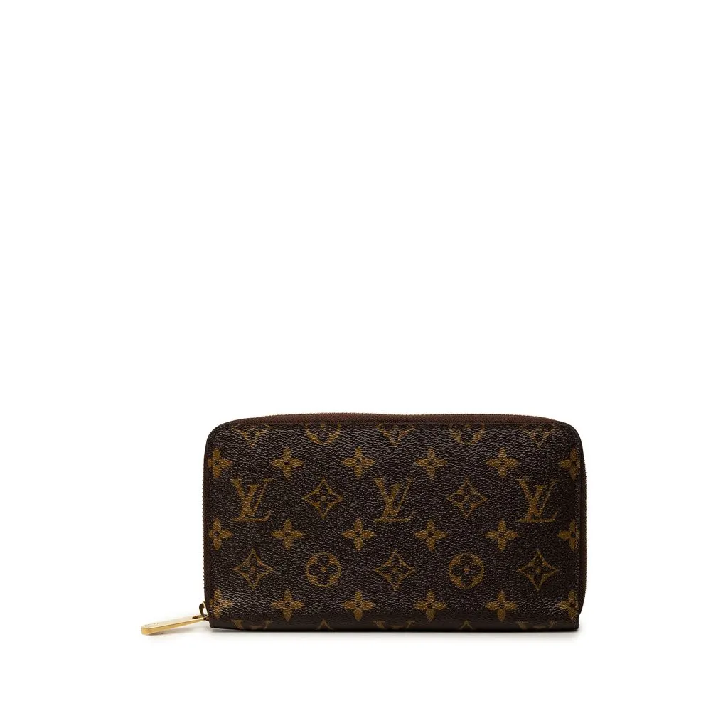 Louis Vuitton Monogram Zippy Organizer Wallet Brown Canvas Good - Front View