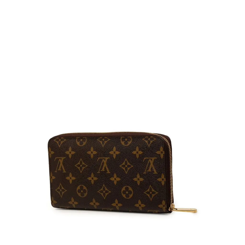 Louis Vuitton Monogram Zippy Organizer Wallet Brown Canvas Good - Back View