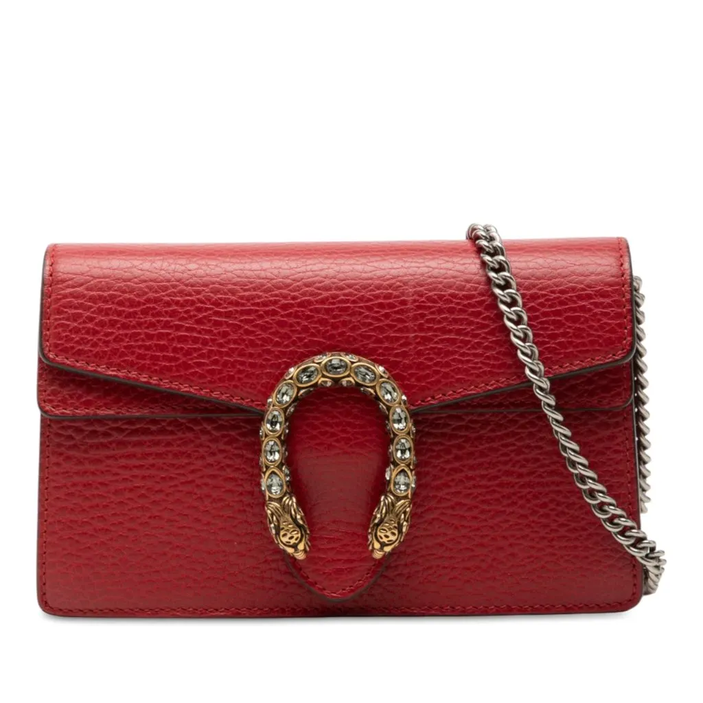 Gucci Mini Leather Dionysus Crossbody Red Leather Very good - Front View