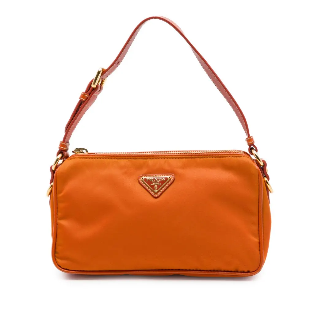 Prada Tessuto Shoulder Bag Orange Polyamide Very good - Front View