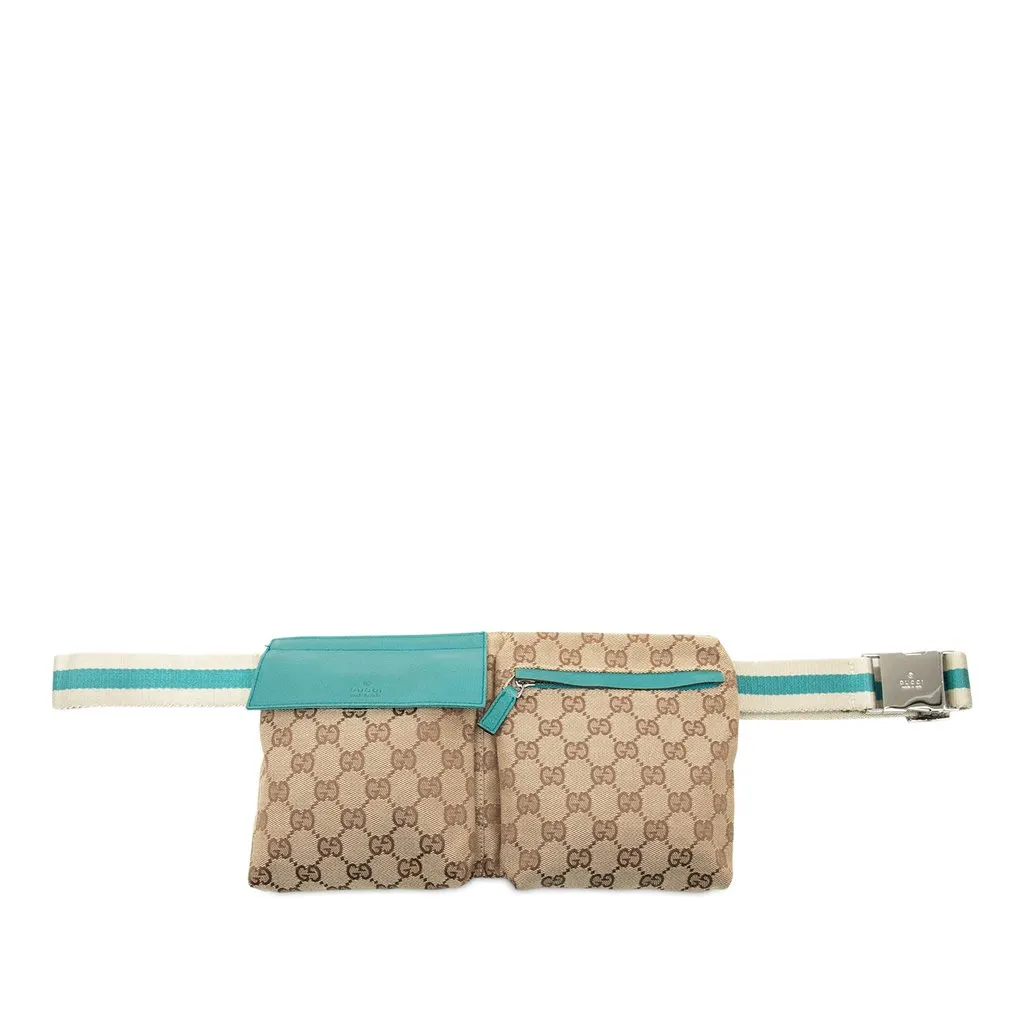 Gucci GG Canvas Web Double Pocket Belt Bag