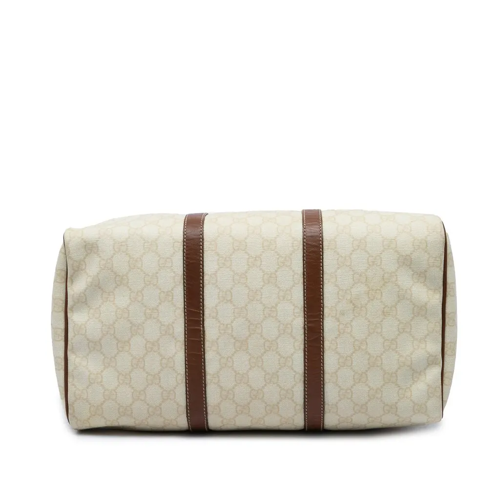 Gucci Large GG Supreme Joy Boston Bag Brown Canvas Good - Inside View