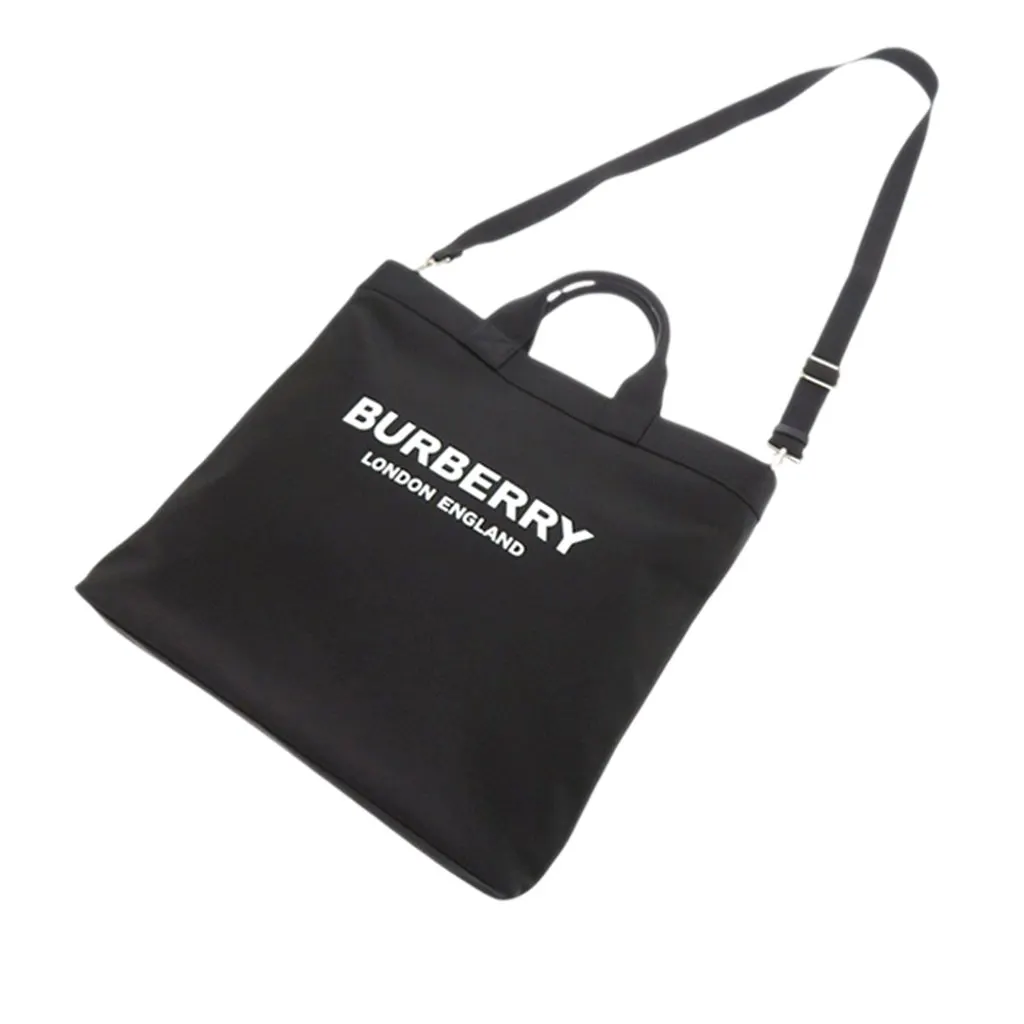 Burberry Econyl Nylon Logo Artie Convertible Tote Black Very good - Model View