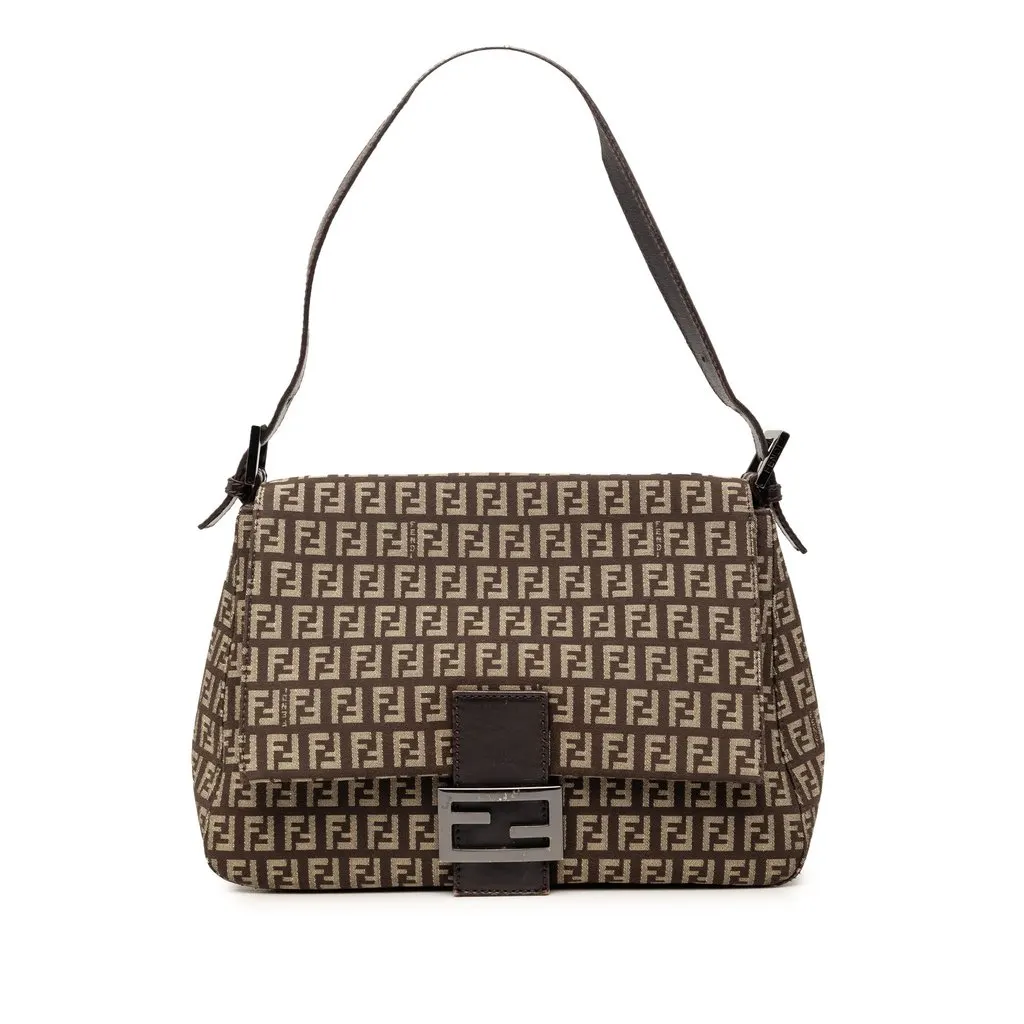 Fendi Zucchino Canvas Mamma Forever Brown Good - Front View