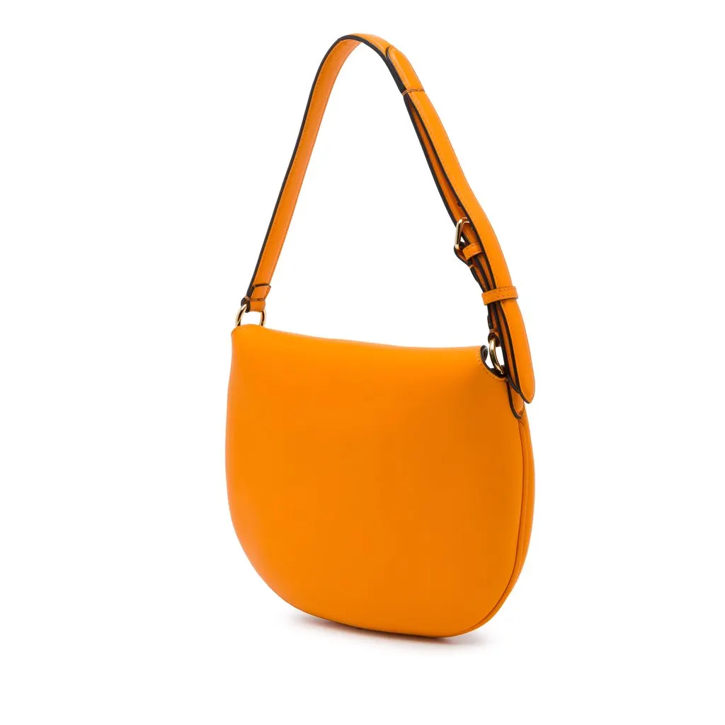Fendi Small Leather Croissant Hobo Bag Orange Leather Very good - Back View