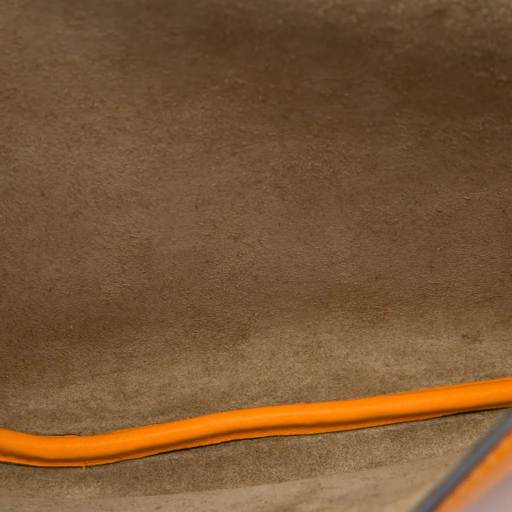 Fendi Small Leather Croissant Hobo Bag Orange Leather Very good - Model View