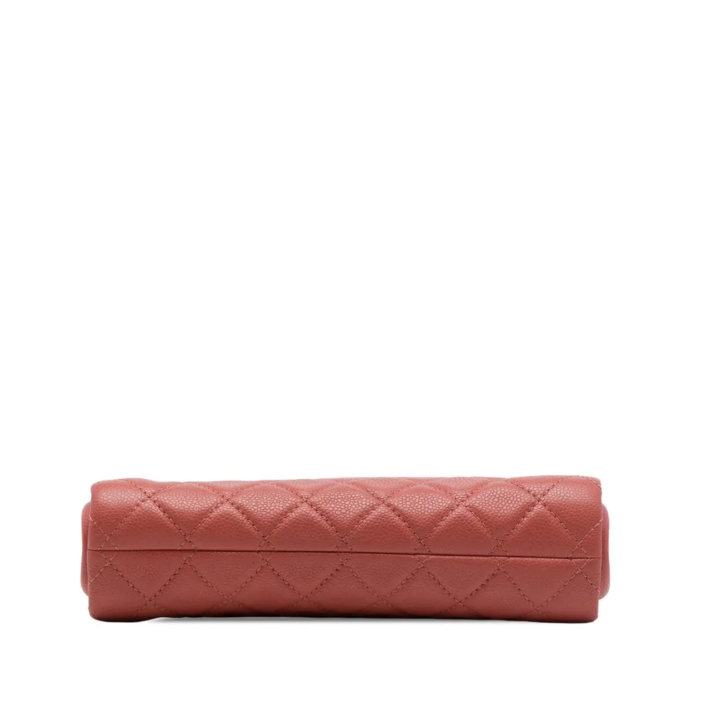 Chanel CC Quilted Caviar Frame Clutch Pink Leather Very good - Inside View