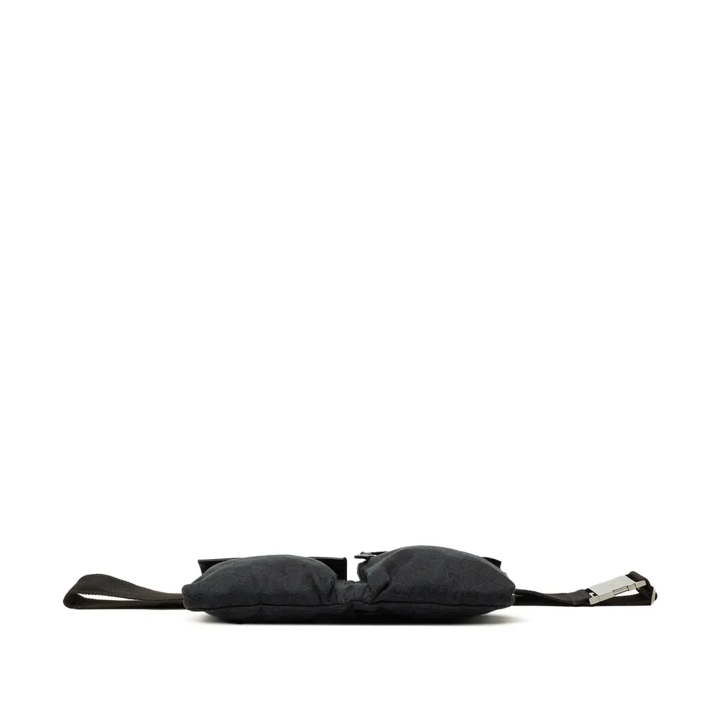 Gucci GG Canvas Double Pocket Belt Bag Black Very good - Inside View