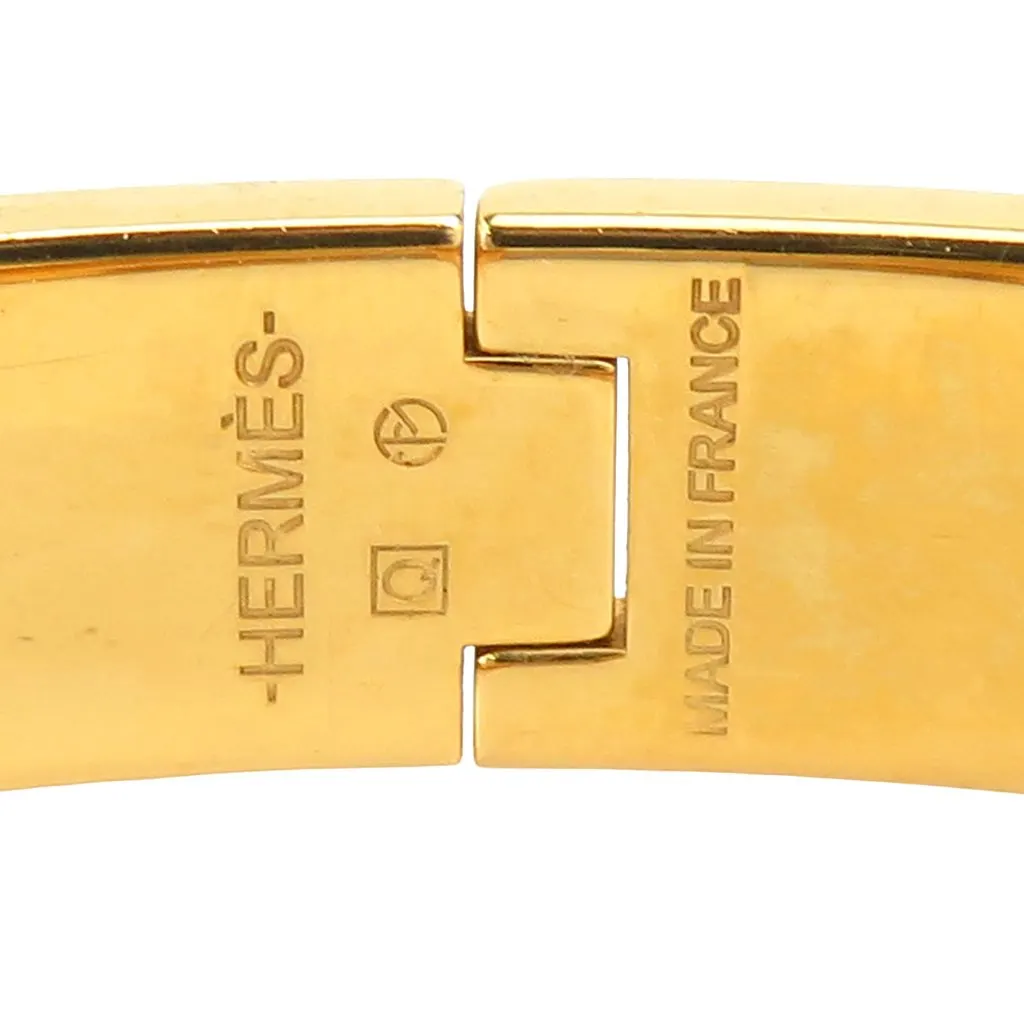 Hermès Narrow Enamel Clic H Bracelet PM Orange Enamel Very good - Box View
