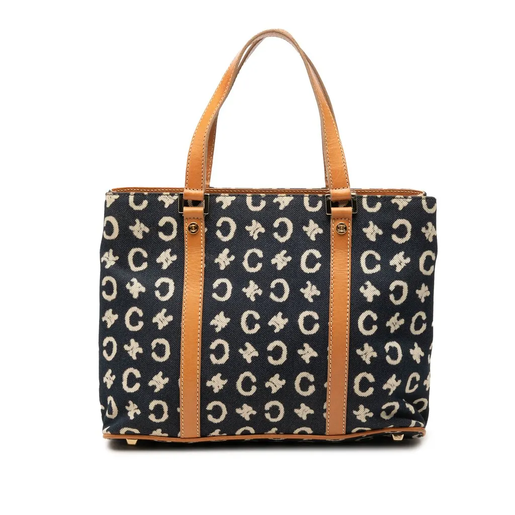 Celine C Macadam Denim Handbag Blue Very good - Front View