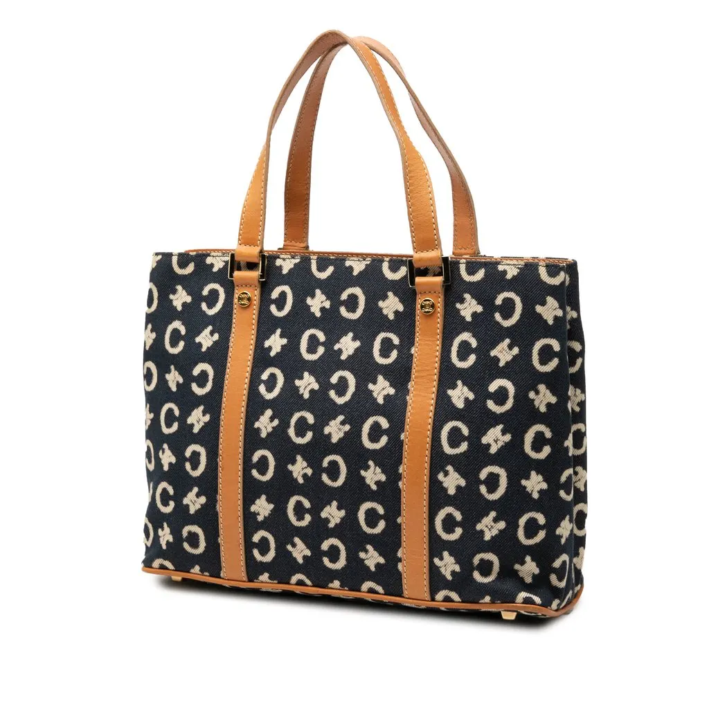 Celine C Macadam Denim Handbag Blue Very good - Back View