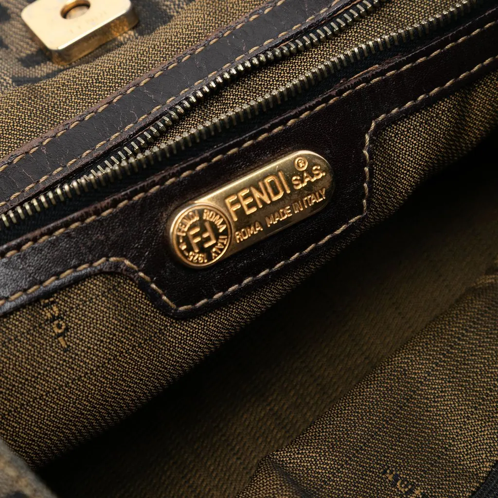 Fendi Small Zucca Canvas Twins Tote Brown Good - Box View