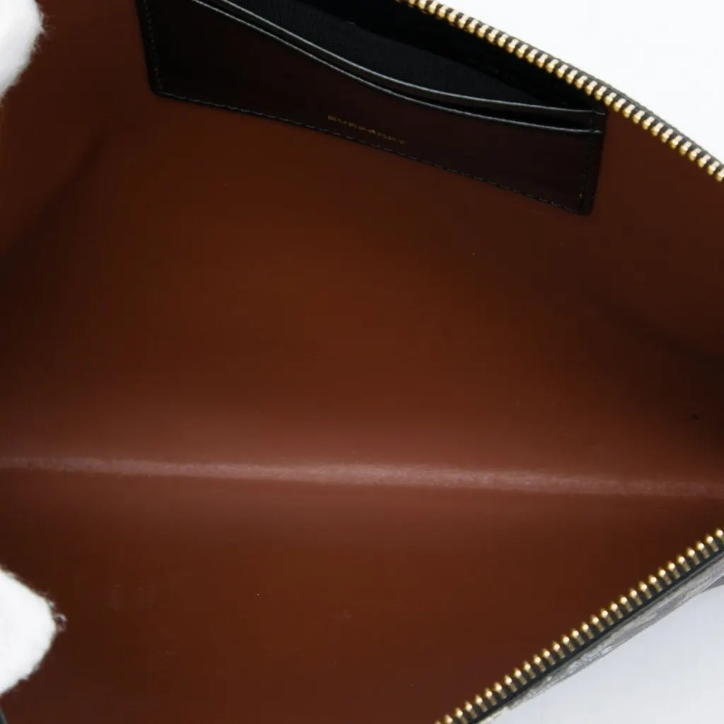 Burberry TB Monogram E Canvas Stripe Clutch Brown Canvas Very good - Model View