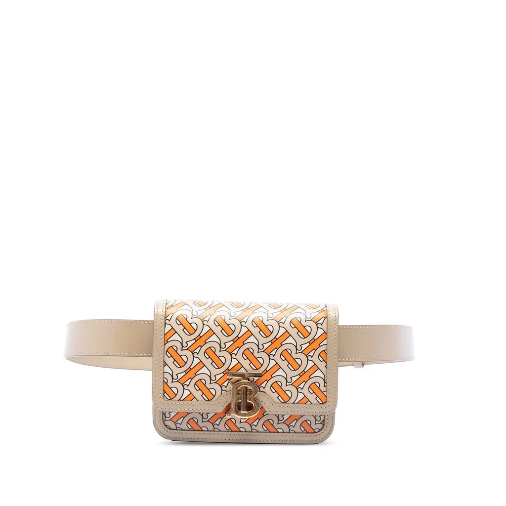 Burberry TB مونوغرام مطبوعة جلد حزام حقيبة