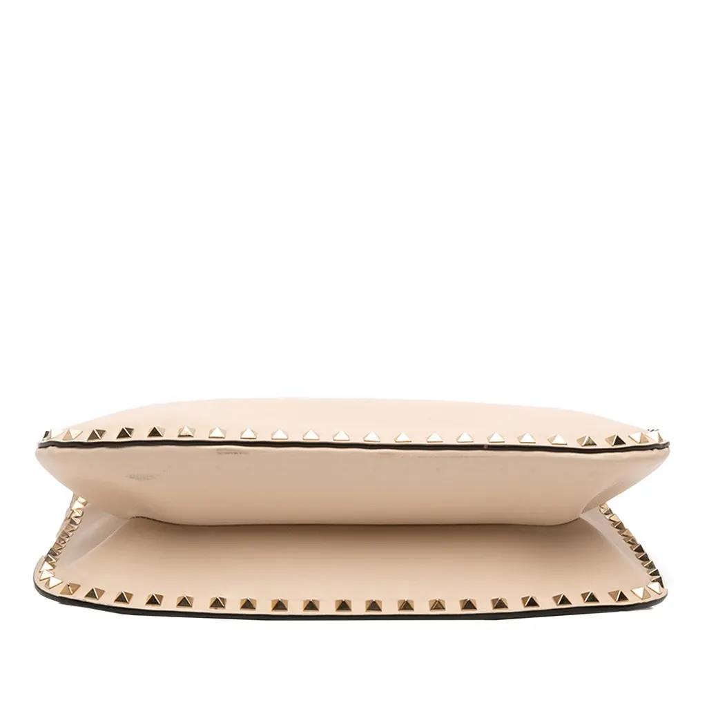 Valentino Leather Rockstud Shoulder Bag Beige Leather Very good - Inside View