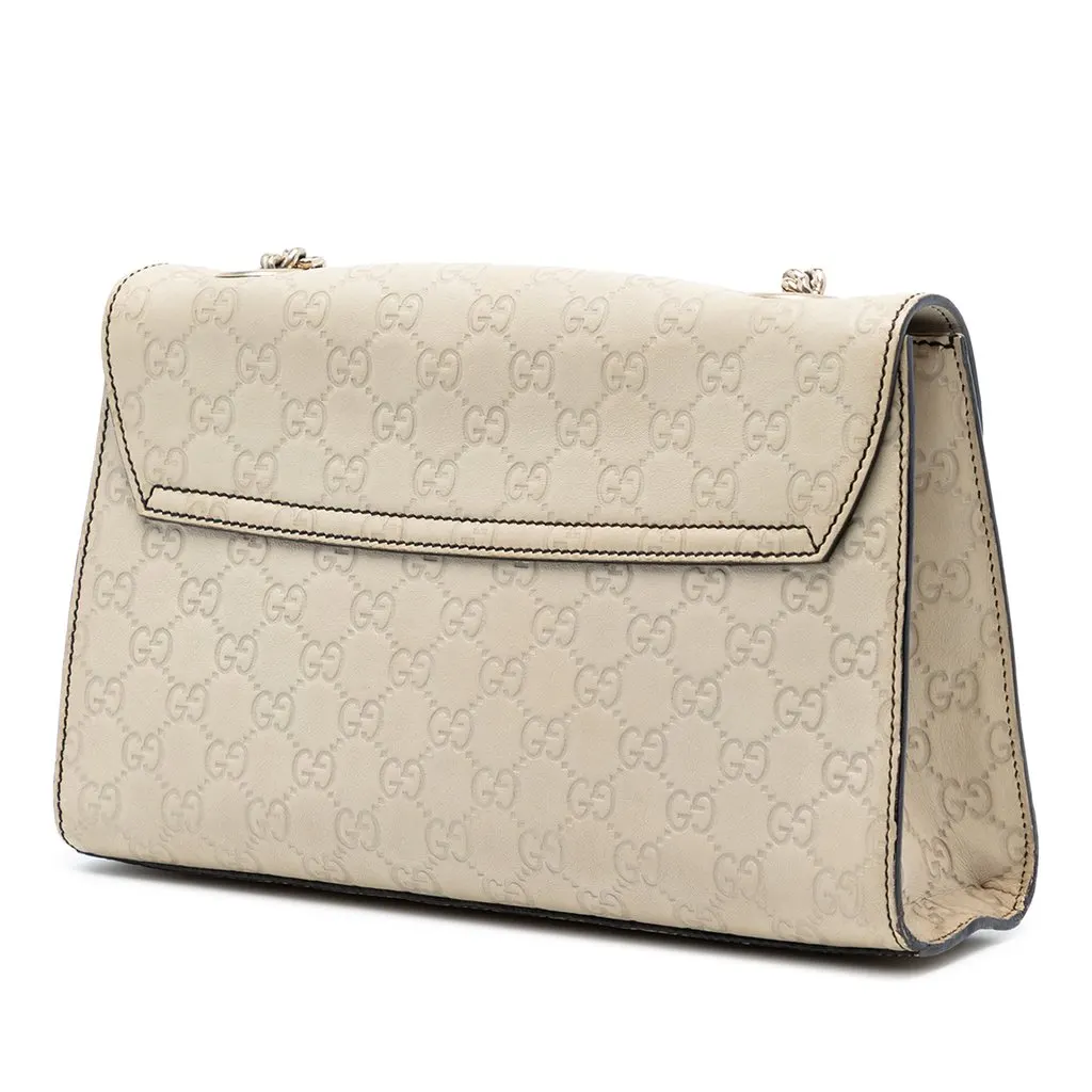 Gucci Medium Guccissima Emily Shoulder Bag White Leather Very good - Back View