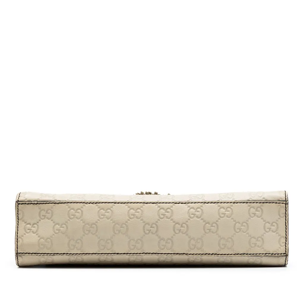 Gucci Medium Guccissima Emily Shoulder Bag White Leather Very good - Inside View