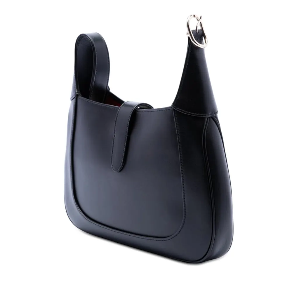 Gucci Small Calfskin Web Jackie 1961 Crossbody Black Leather Good - Back View