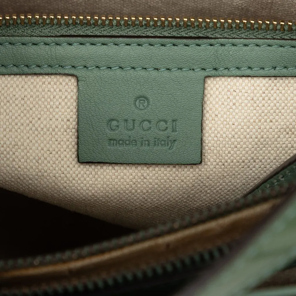Gucci Patent Microguccissima Nice Tote Green Leather Good - Box View
