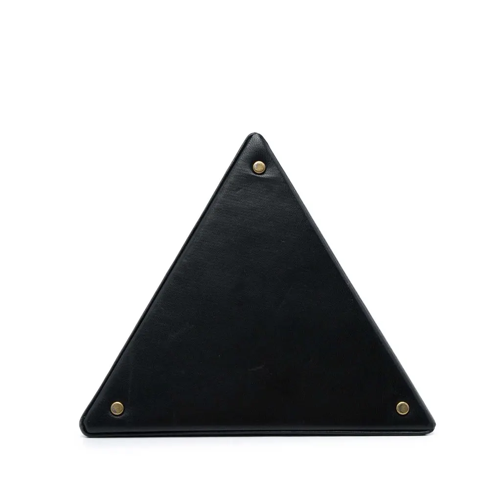 Saint Laurent Small Leather Pyramid Box Clutch Black Leather Very good - Inside View