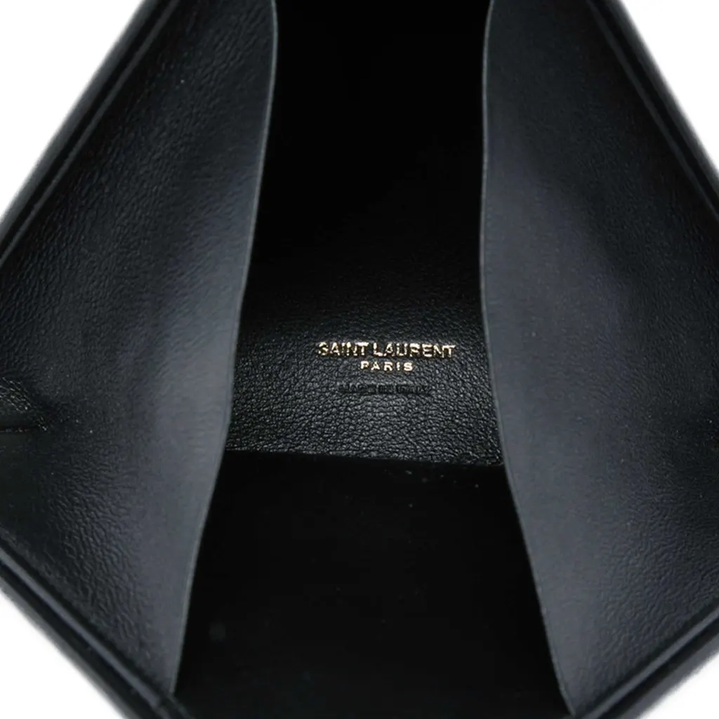 Saint Laurent Small Leather Pyramid Box Clutch Black Leather Very good - Model View