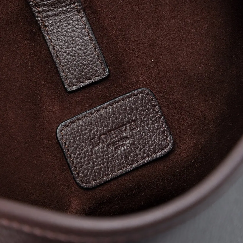 Loewe Leather Anagram Flap Crossbody Brown Leather Very good - Box View