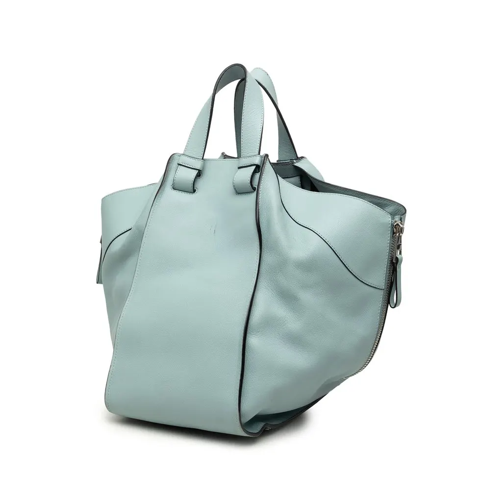 LOEWE Medium Leather Hammock Satchel Blue Leather Very good - Back View