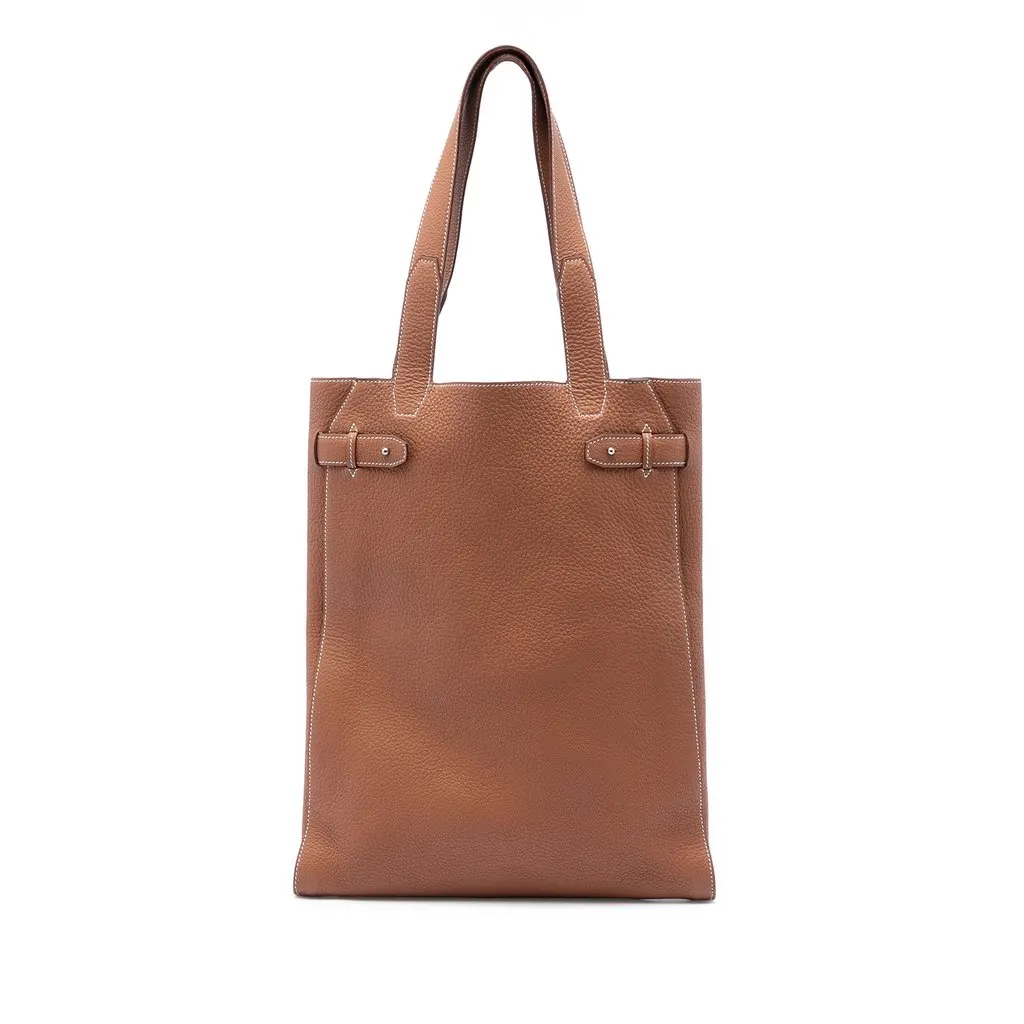 Hermès Negonda Cabas Vertige Tote Brown Leather Very good - Front View