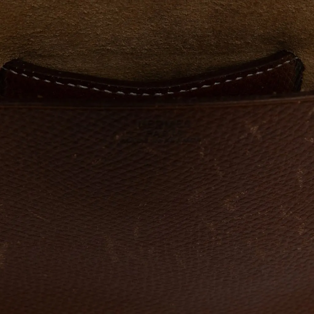 Hermès Courchevel Pochette Green Waist Bag Brown Leather Good - Box View