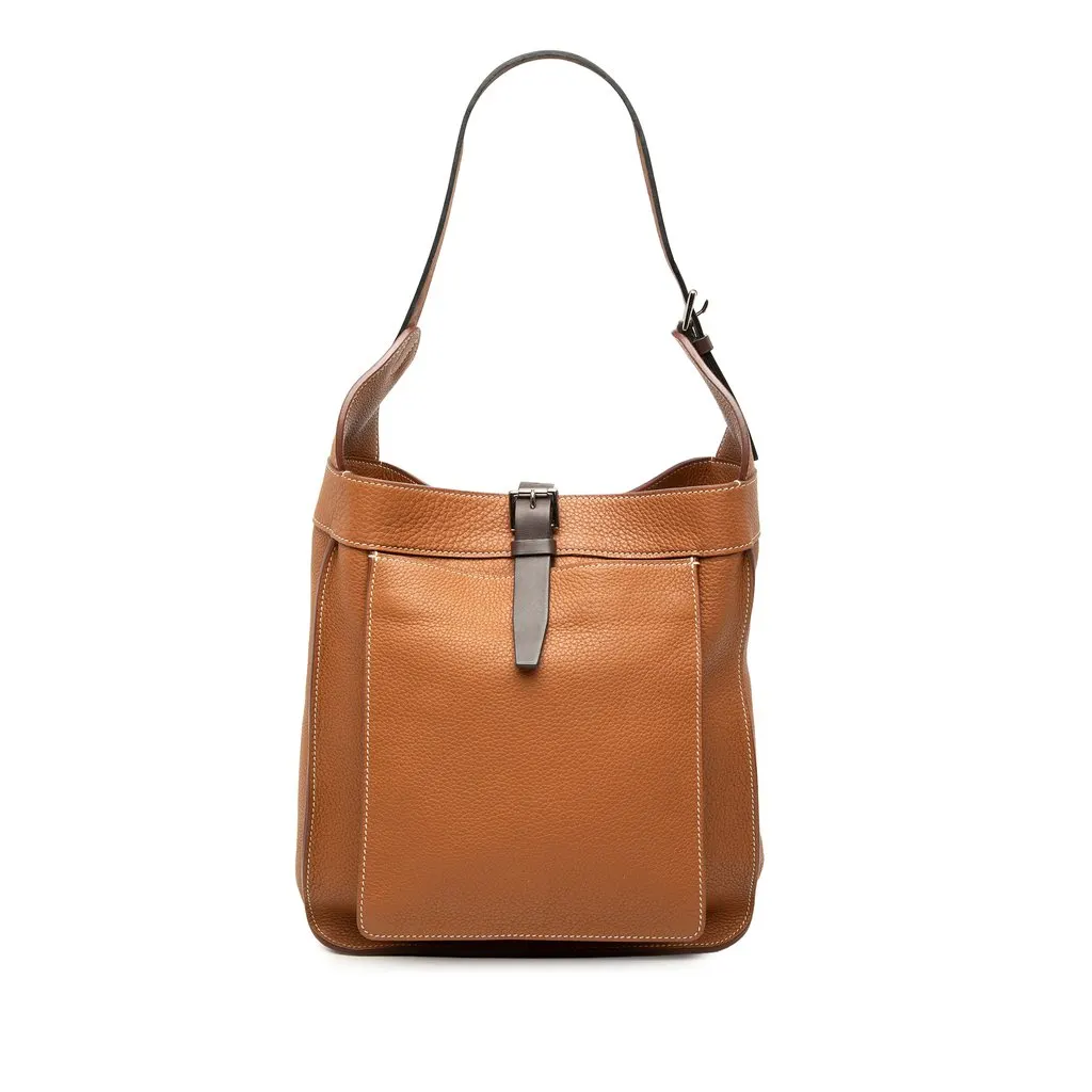 Hermès Clemence Marwari PM Brown Leather Very good - Front View