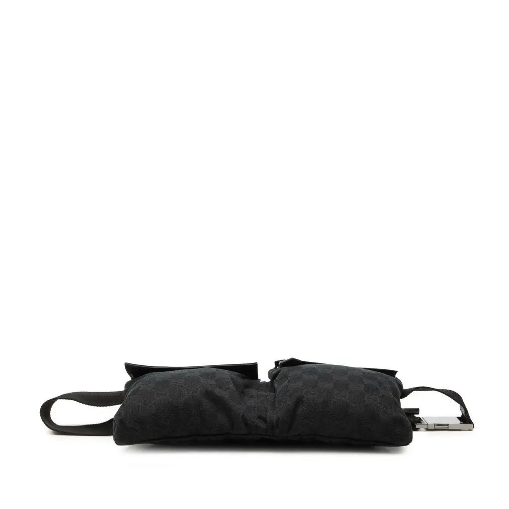 Gucci GG Canvas Double Pocket Belt Bag Black Very good - Inside View