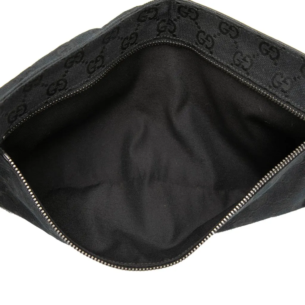 Gucci GG Canvas Double Pocket Belt Bag Black Very good - Model View