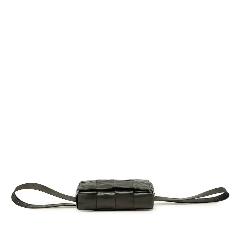 Bottega Veneta Paper Calfskin Intrecciato Cassette Belt Bag Black Leather Very good - Inside View