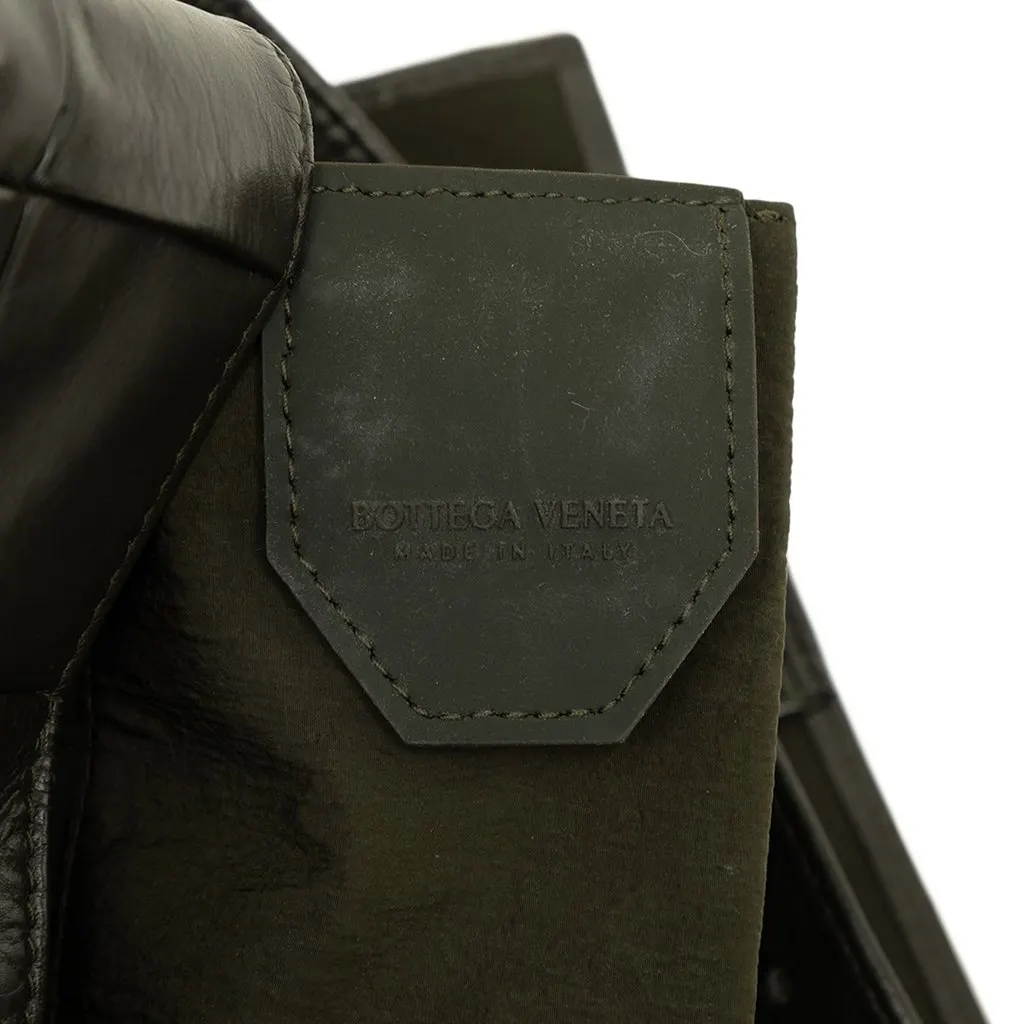 Bottega Veneta Paper Calfskin Intrecciato Cassette Belt Bag Black Leather Very good - Box View