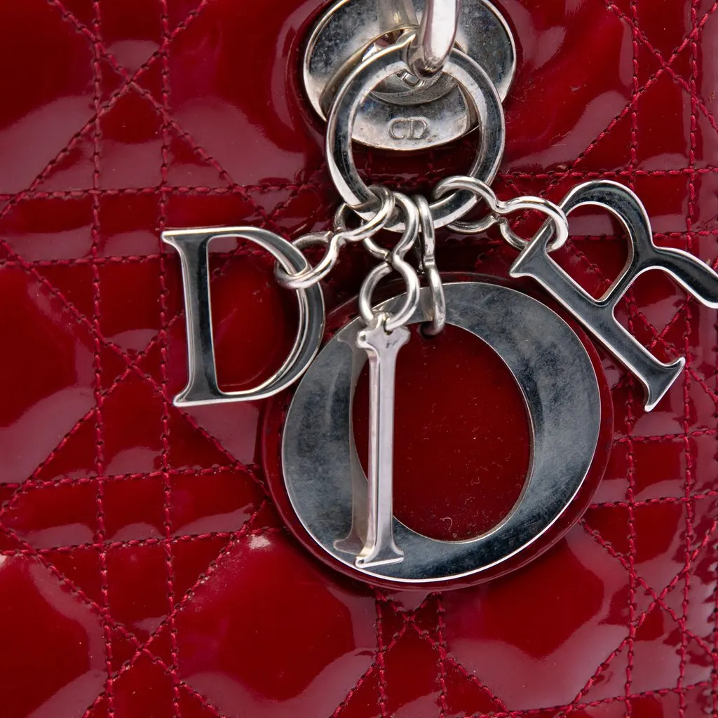 Dior Medium Patent Cannage Lady Dior Red Leather Very good - Box View