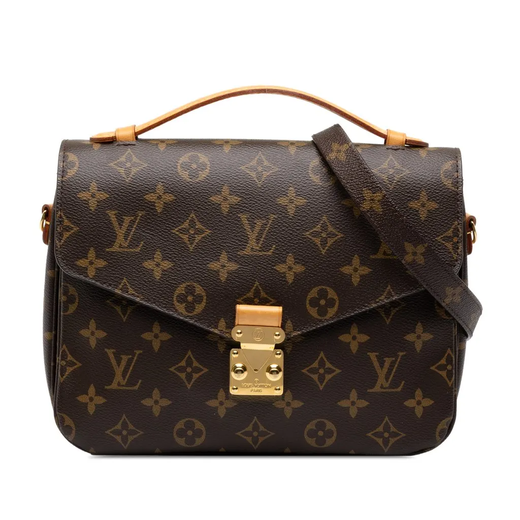 Louis Vuitton Monogram Pochette Metis Brown Canvas Good - Front View