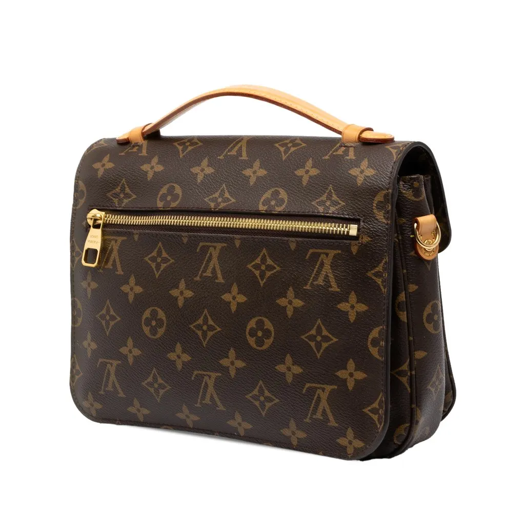 Louis Vuitton Monogram Pochette Metis Brown Canvas Good - Back View