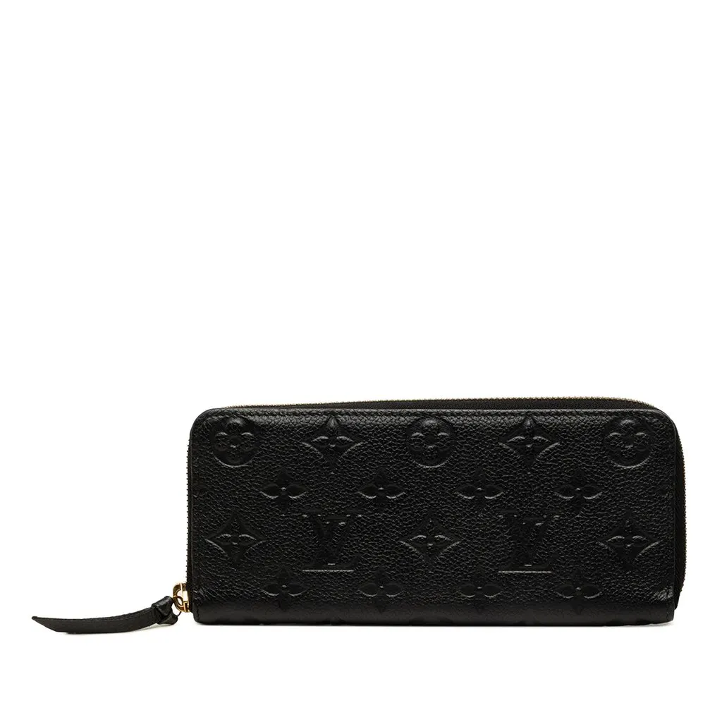Louis Vuitton Monogram Empreinte Clemence Wallet Black Leather Very good - Front View