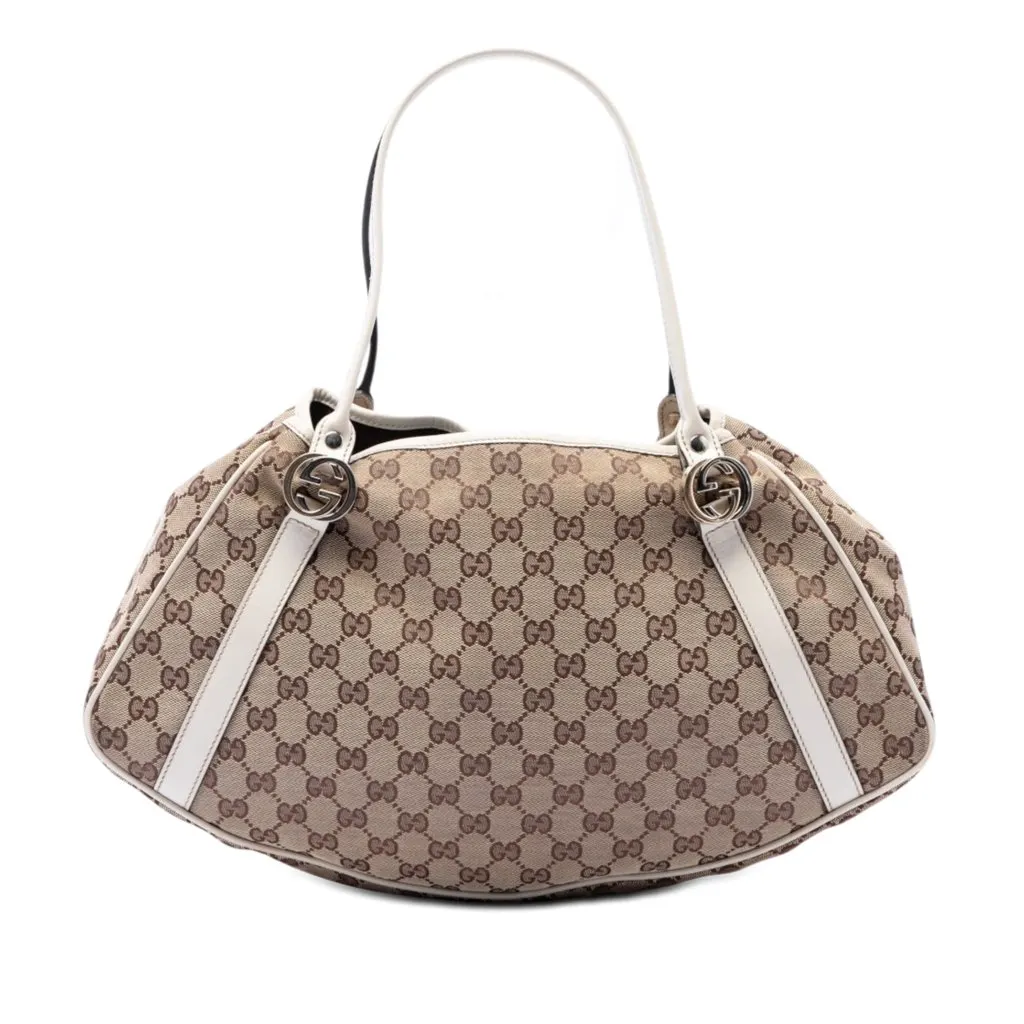 Gucci GG Canvas Twins Shoulder Bag Brown Very good - Front View