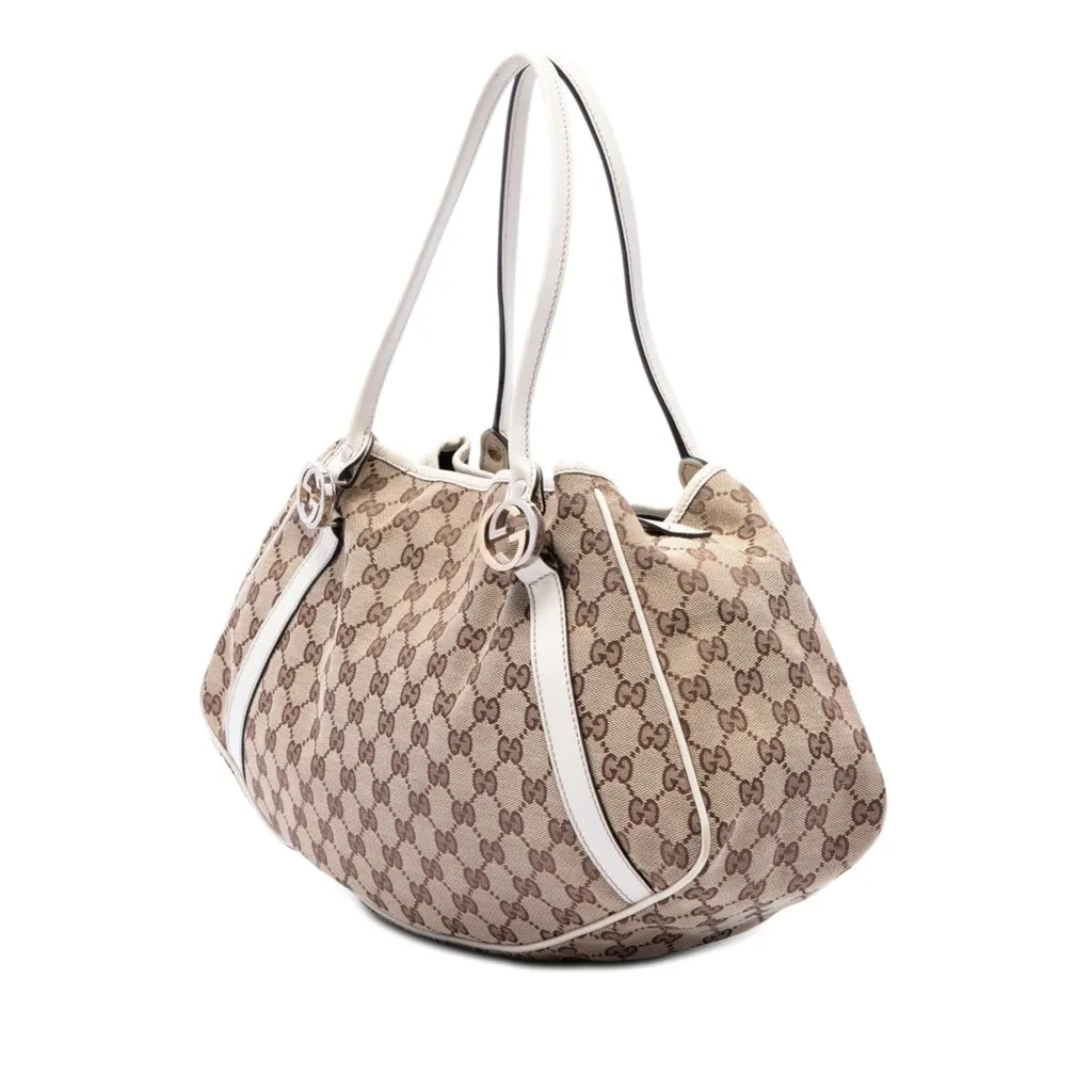 Gucci GG Canvas Twins Shoulder Bag Brown Very good - Back View