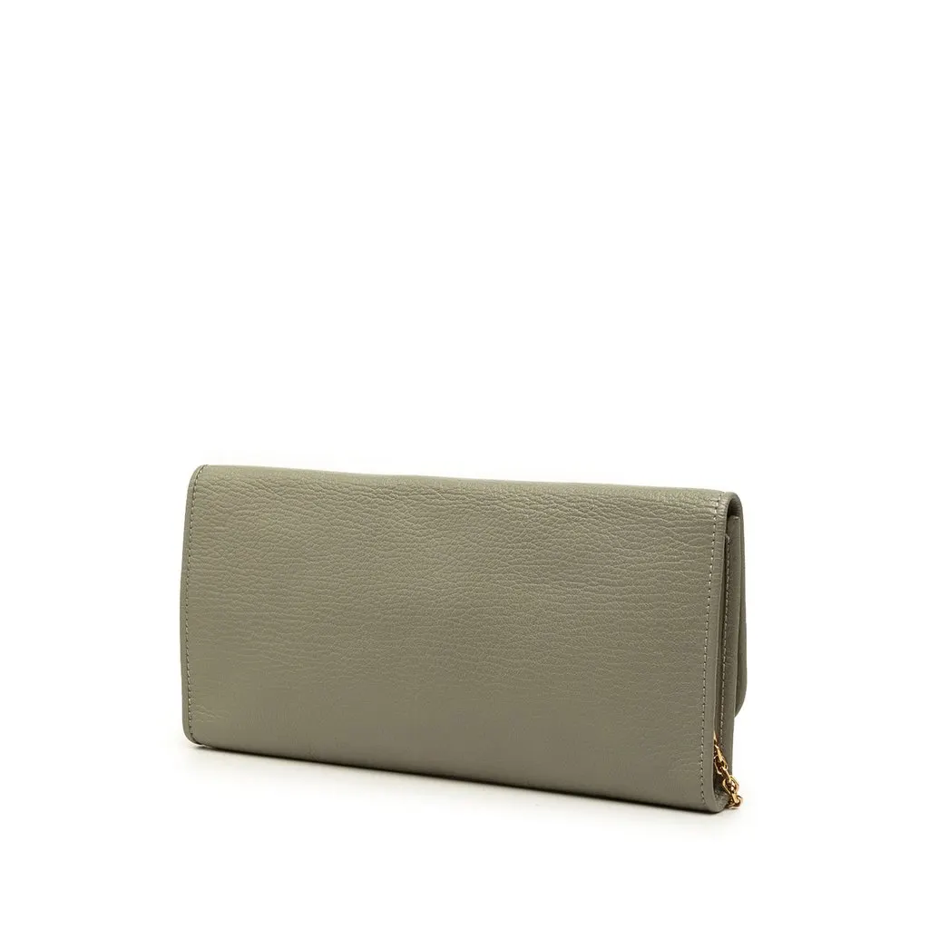 Loewe Grained Calfskin Chain Shoulder Bag Grey Leather Very good - Back View