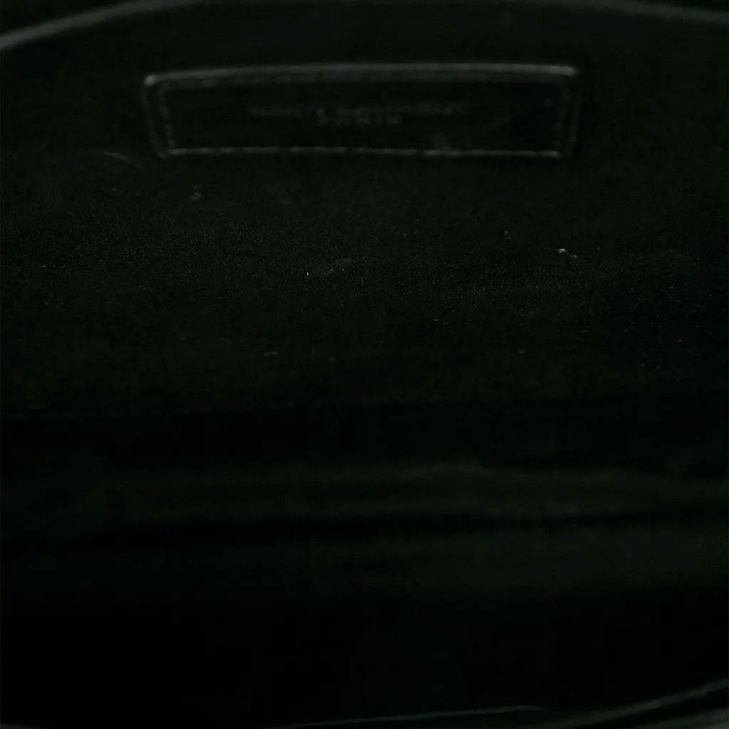 Saint Laurent Chevron Calfskin Monogram Tablet Pouch White Leather Very good - Model View